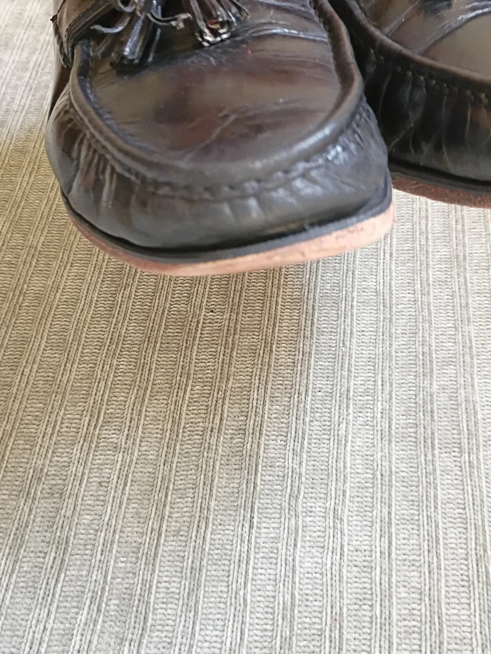 Florsheim Mens Black Leather Tassel Loafers Size 11 3E Wide Slip On Dress Shoes